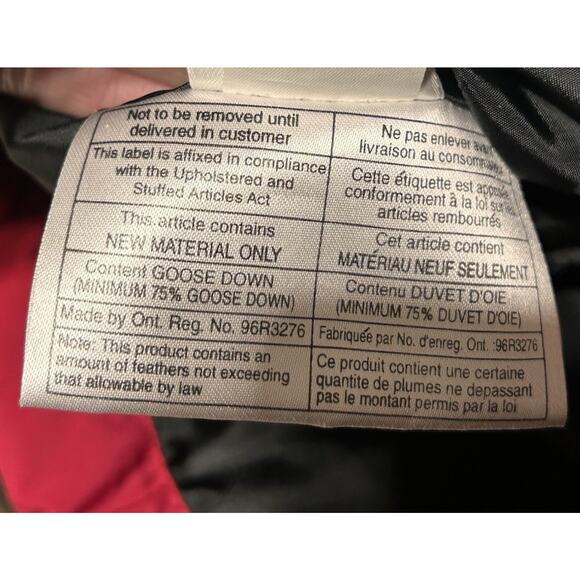 Eddie Bauer Goose Down Puffer Vest Womens Sz Large Red Quilted Faux Fur Collar - Picture 6 of 6